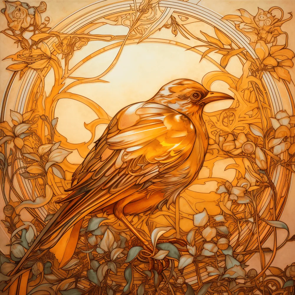 Krafttier goldener Vogel